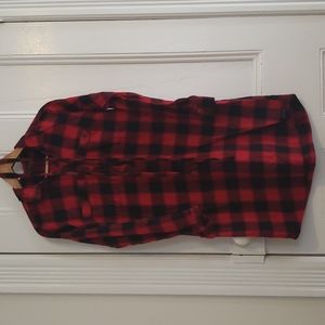 Eddie Bauer red buffalo plaid shirt dress 8
